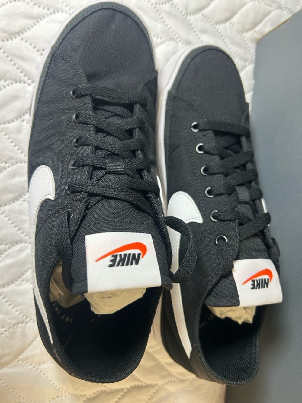 Nike Court Legacy Canvas Black White CZ0294-001 Women's 9.5 / Men's 8 - Like New - Picture 8 of 11